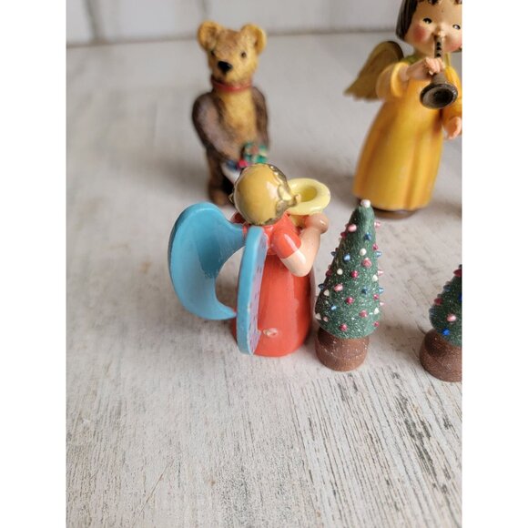 Vintage angel tree bear Figure Set Xmas Decor unique - Picture 8 of 9